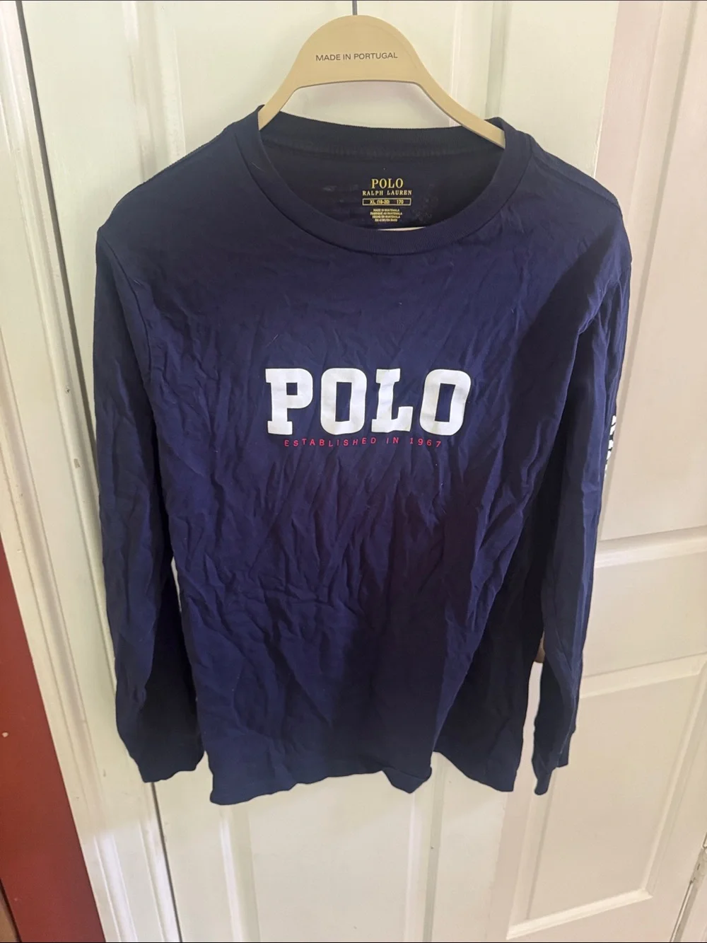 Polo by Ralph Lauren Navy Long Sleeve Tee with White Logo